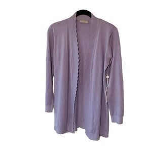 NEW Evolution by Cyrus Lilac Open Cardigan Scallop Trim Stitch Fix SP Petite